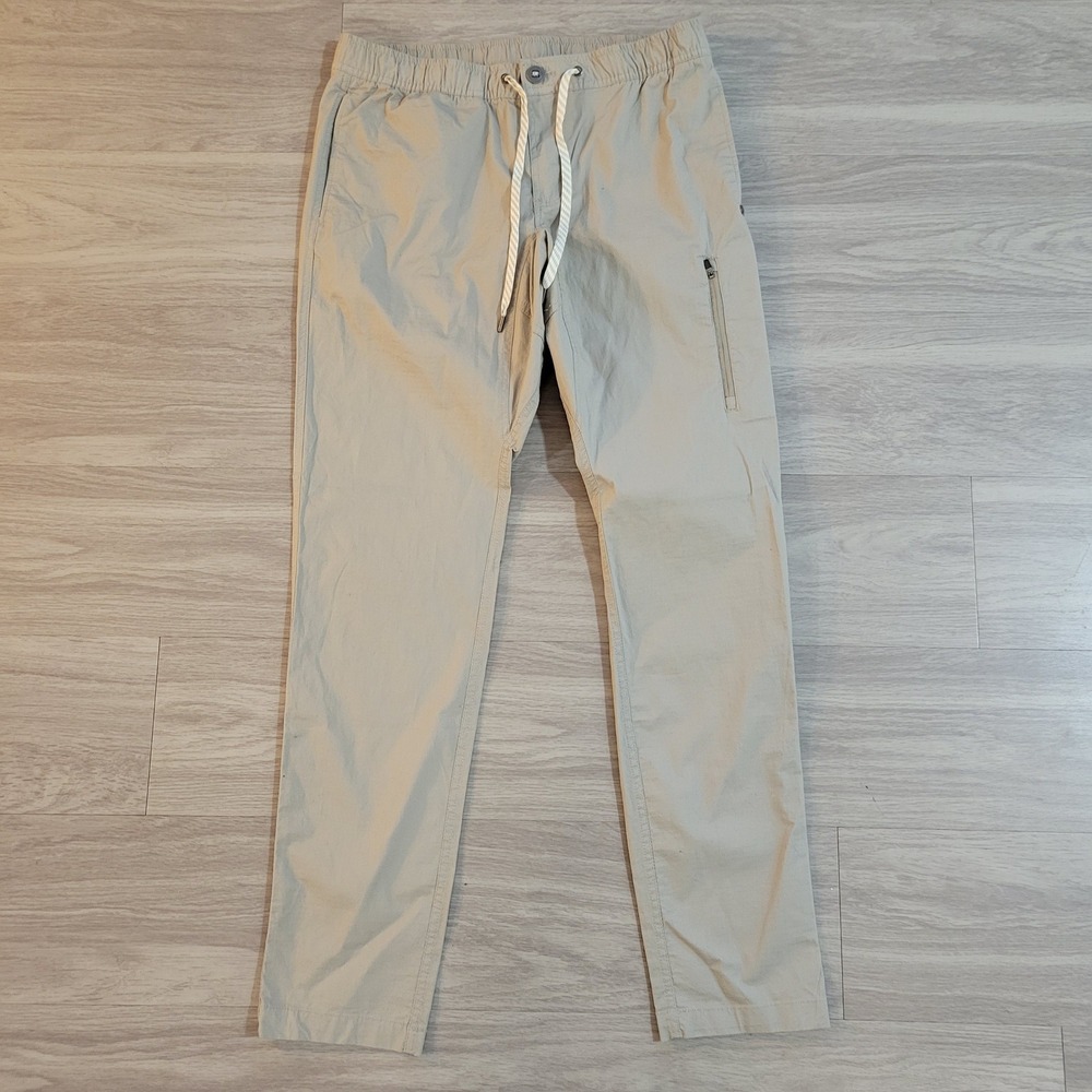 Vuori Mens Ripstop Climber Pants Khaki Tan Organic Cotton Stretch V412 Large